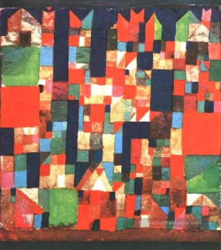 Photo de la ville avec le rouge et G Paul Klee Peinture à l'huile